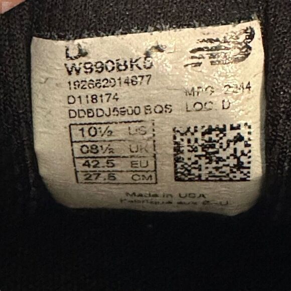 New Balance 990v5 Made in USA Women’s size 10.5 D Shoe Black Running Sneaker - Picture 8 of 9